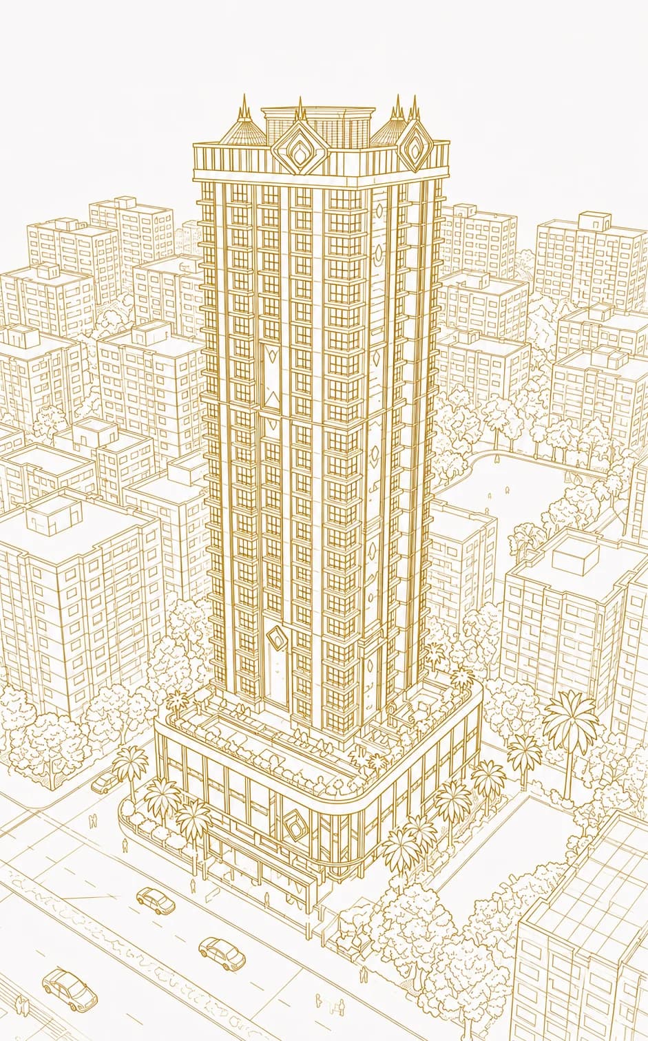Architectural sketch of Aarambh Imperial